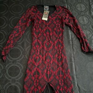 vintage raven dagger long sleeve dress